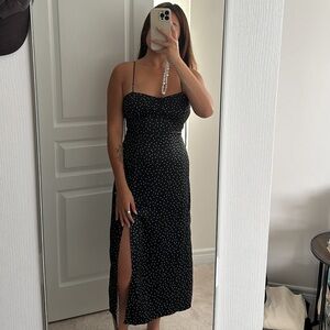 Zara Black and White Polka Dot Maxi Dress